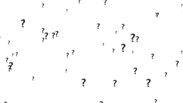 Question Mark Animated on Screen Looping, Use Chroma Key and Composite on any Visual, Concept of What When Where Why and how to, Alpha Transparent 4K stock video