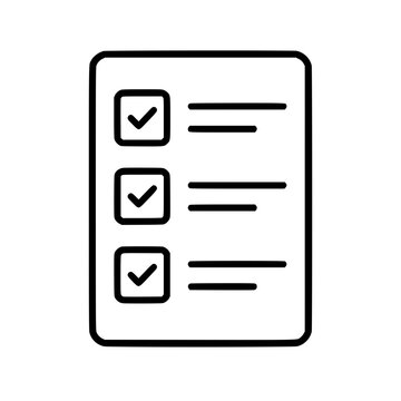 Check list icon flat outline in black