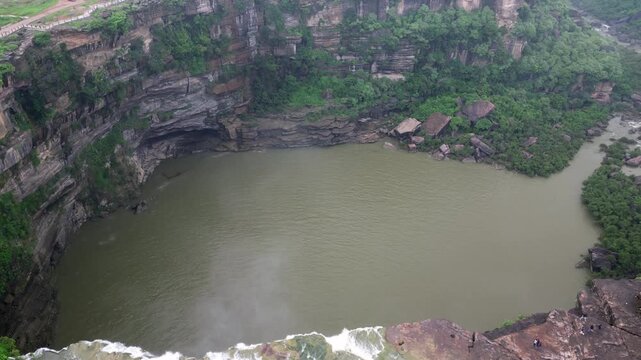 Aerial View of Keoti Waterfall Rewa Madhya Pradesh India
