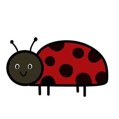 Cute illustration flat style ladybug isolated on white background, cute cartoon style ladybug for children's book, nursery room, and more © Alda