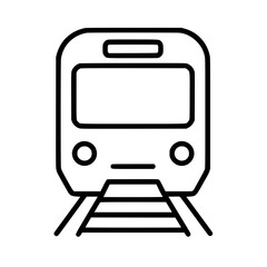 Metro train icon flat outline in black © Win