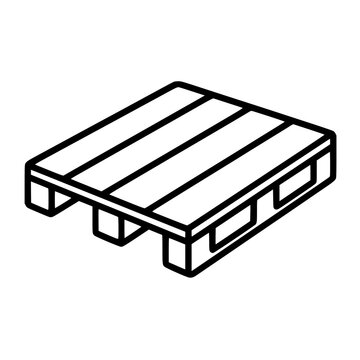 Pallet icon flat outline in black