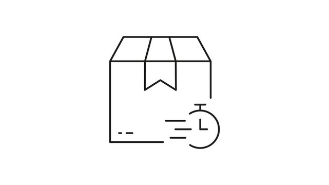Fast Delivery Package Animated Icon With Alpha Channel. Express Shipping, Quick Logistics, And Timely Parcel Delivery Motion Graphic. E-Commerce And Supply Chain. On Transparent Background