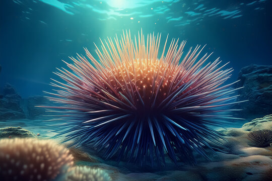 Ein Seeigel auf dem Meeresgrund