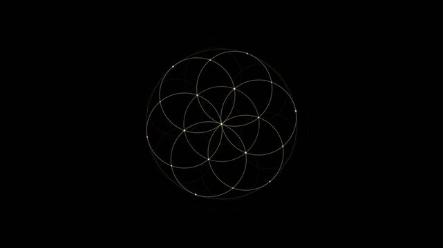 Golden Geometric Radial Pattern Animation