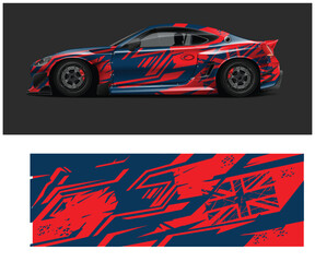 Fototapeta premium Dynamic Racing Car Wrap Design with Abstract Elements