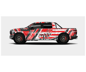 Fototapeta premium Dynamic Red Racing Truck Wrap Design