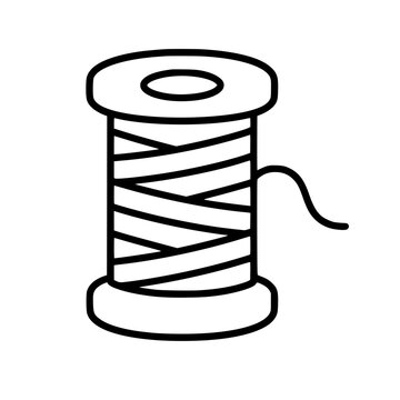 Thread icon flat outline in black