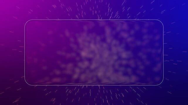 Glassmorphism Text Frame Motion Graphic With Glowing Particle Burst Background