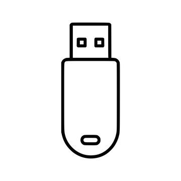 usb drive icon flat outline in black