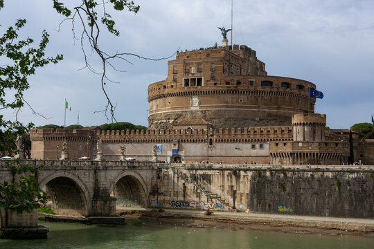 View of the castel Sant' Angelo, Rome