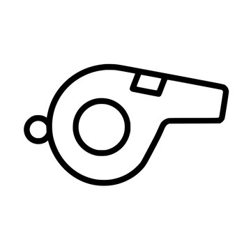 Whistle icon flat outline in black