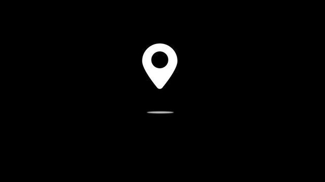 Location icon animated video concept, GPS location pointer