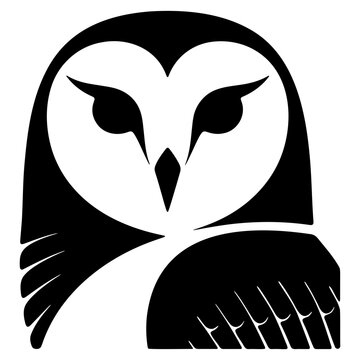 Minimalist barn owl icon vector illustration for modern logo design and branding projects