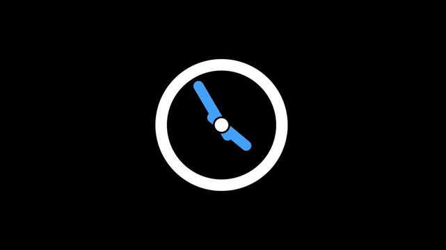 Clock icon, animated clock video