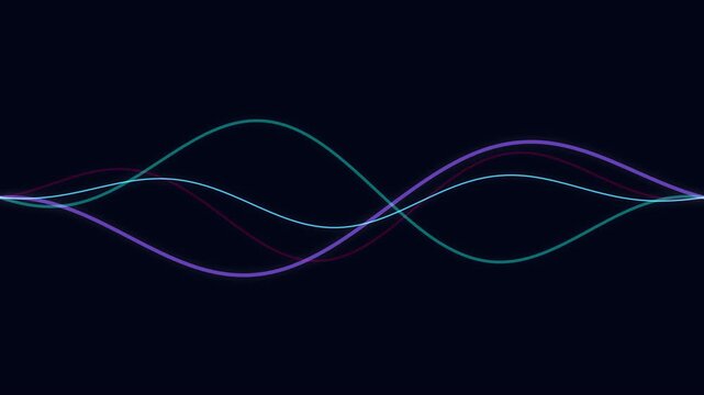 Abstract glowing sound waves animation in 4K