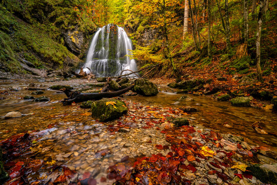 Herbst im Josefstal, Schliersee, Oberbayern, Bayern, Deutschland