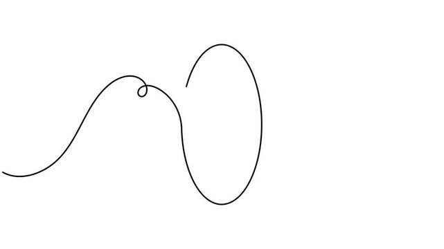 Modern reminder number of zero icon sign continuous one line drawing moving on white background minimalist single art label of mathematic and business symbol animation video