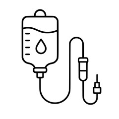 Fototapeta premium Perfusion icon flat outline in black