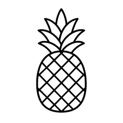 Fototapeta na wymiar Pineapple icon flat outline in black