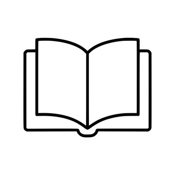 Reading book icon flat outline in black