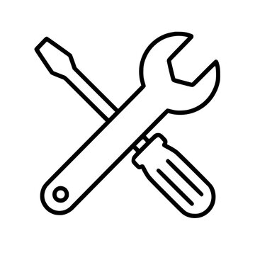 Repair icon flat outline in black