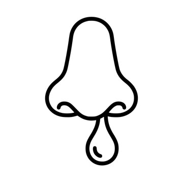 Runny nose icon flat outline in black
