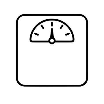 Scale icon flat outline in black