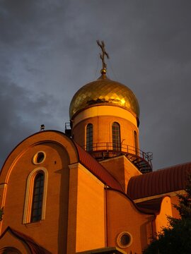church at night