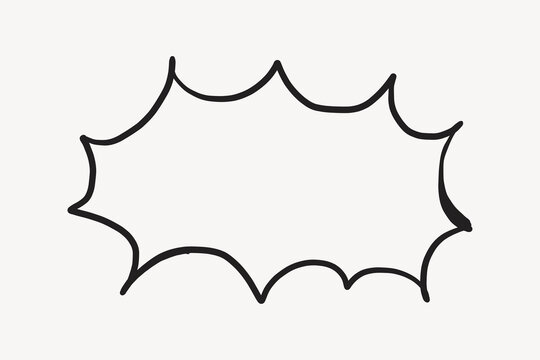 Shout speech bubble, doodle clipart