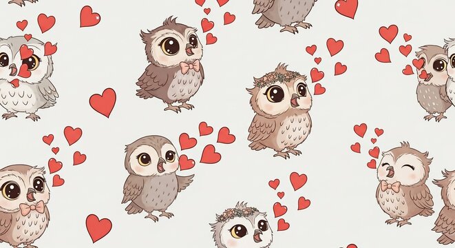 Whispers of Whimsy: A Flock of Hearts and Owlets