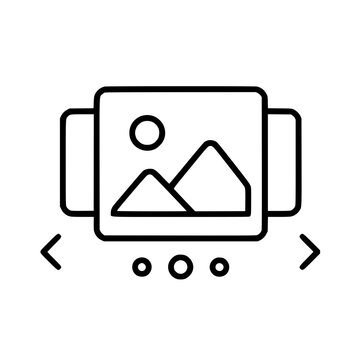 Slideshow icon flat outline in black