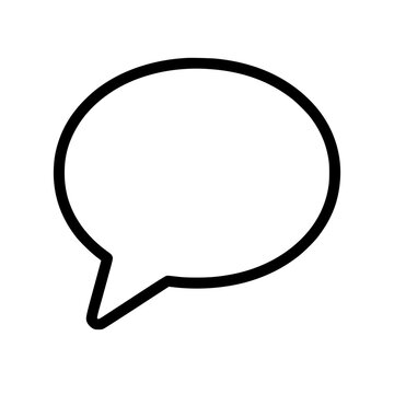 Speech bubble icon flat outline in black