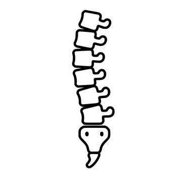 Spine Bone icon flat outline in black