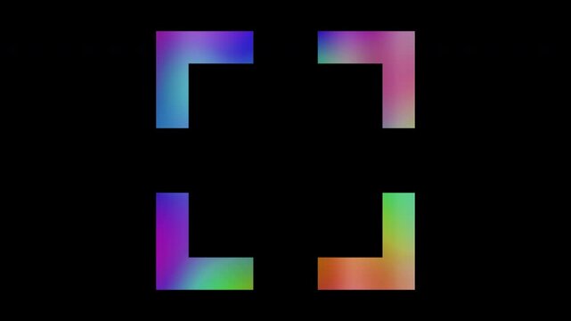 Colorful abstract patterns of a fullscreen expansion icon, alpha channel, looping