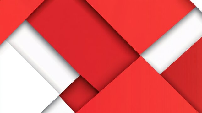 Abstract geometric red and white diagonal overlapping squares