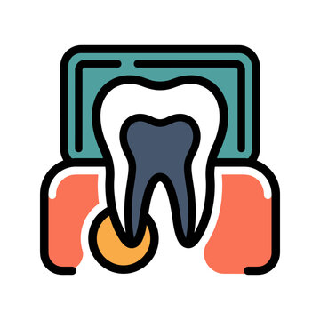 Tooth Root Abscess Infection X-Ray Icon for Dental Clinic