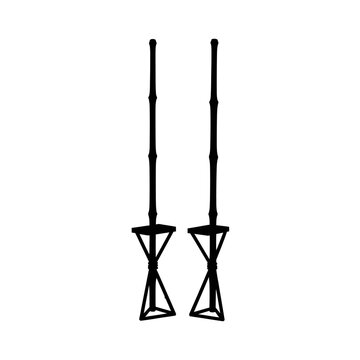 Traditional Bamboo Stilts Silhouette Vector Icon