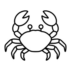 Fototapeta premium Crab icon flat outline in black