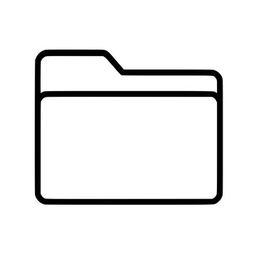 Create folder icon flat outline in black