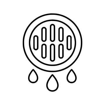 Drain or Drainage icon flat outline in black
