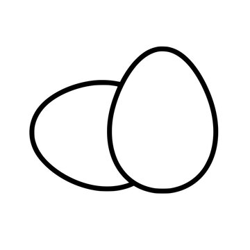 eggs icon flat outline in black