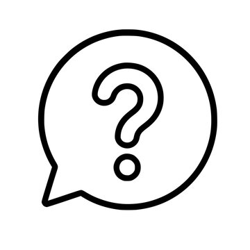 Faq help icon flat outline in black