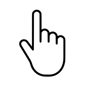 finger icon flat outline in black