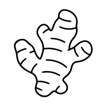 Ginger icon flat outline in black