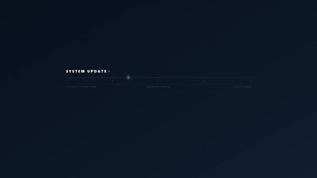 System update progress bar loading animation with digital interface on dark background
