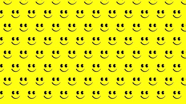 Retro Yellow Smiley Pattern Animated Motion Background