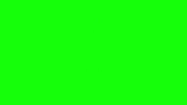 Creative studio text animation with glitching 3d shapes on green screen background