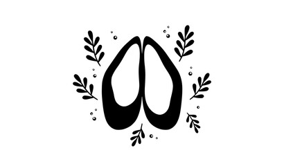 Open Mussel Shell Marine Silhouette Black White Vector © abdul