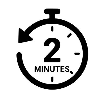 2 minutes icon flat outline in black